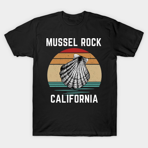 Vintage Retro Mussel Rock California T-Shirt by Adam4you